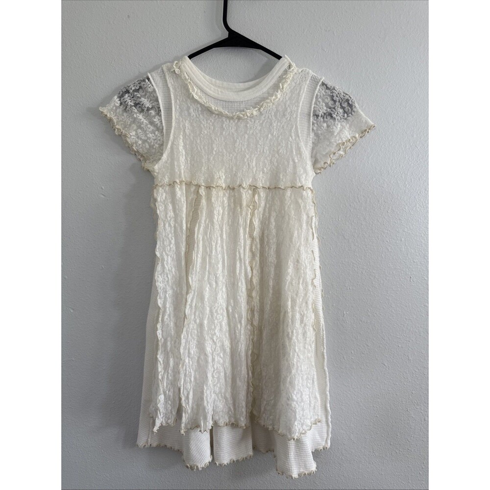 Vtg JM Originals Ellenville Ny Kids Dress 10 White Lace Victorian‎ Mormon USA